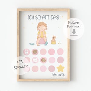 Töpfchentraining Plan Sticker Motivation Belohnungstabelle, Windelfrei, Trockenwerden, Belohnungstafel, Vorlage, Digitaler Download