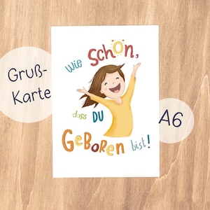 Geburtstagskarte Wie schön, dass du geboren bist | Postkarte | Kinder | A6 | Happy Birthday