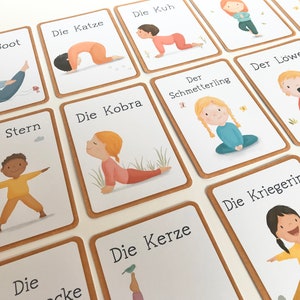 Yogakarten für Kinder, Geschenk Mädchen Junge, Asanas Yogaübungen, Achtsamkeit Selbstliebe Bild 4