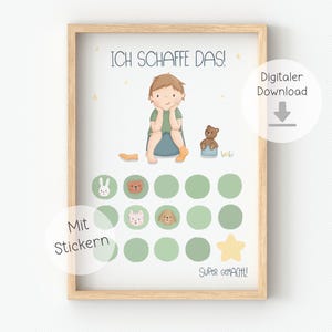 Töpfchentraining Plan Sticker Motivation Belohnungstabelle, Windelfrei, Trockenwerden, Belohnungstafel, Vorlage, Digitaler Download