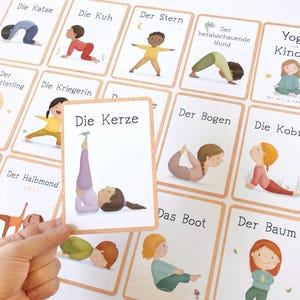 Yogakarten für Kinder, Geschenk Mädchen Junge, Asanas Yogaübungen, Achtsamkeit Selbstliebe