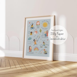 Bild für Kinderzimmer Junge Deko Blau Baby Einrichtung Idee Geschenk Affirmation Mutmacher Routine Lernen Kind Selbstliebe Mädchen