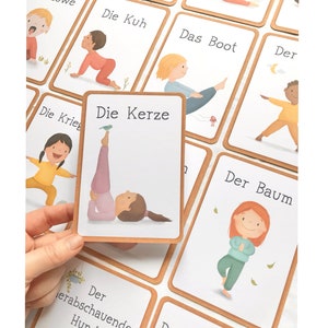 Yogakarten für Kinder, Geschenk Mädchen Junge, Asanas Yogaübungen, Achtsamkeit Selbstliebe Bild 1