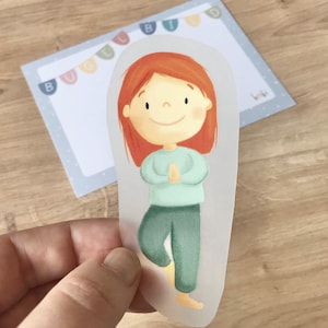 Iron-on patch yoga children asana, gift girl boy, T-shirt, DIY, application