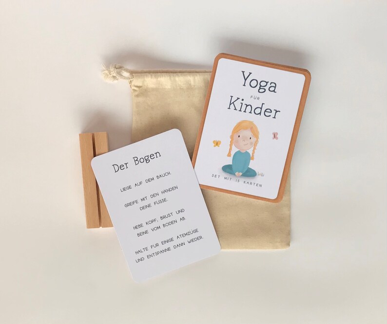 Yogakarten für Kinder, Geschenk Mädchen Junge, Asanas Yogaübungen, Achtsamkeit Selbstliebe Bild 3