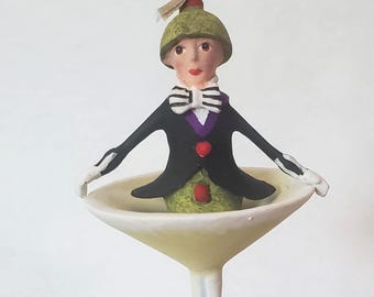 Adorno de cóctel Martini Brewster Oliver de Mackenzie Childs Paciencia de 5". ¡NUEVO! ¡REGALO!
