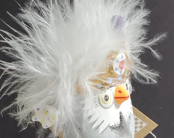 Mackenzie Childs geduld Brewster Woodland Octavia Owl ornament 3" NIEUW in doos met label CADEAU!