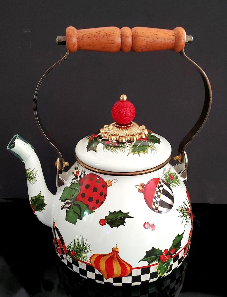 Mackenzie Childs Deck The Halls Tea Kettle - Thumbnail 3