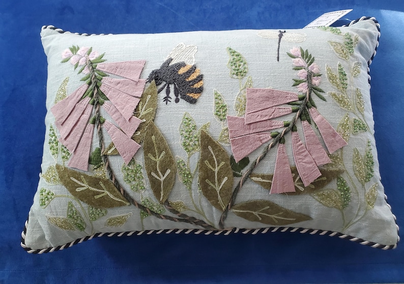 MacKenzie-Childs Floral and Bee Lumbar Throw Pillow