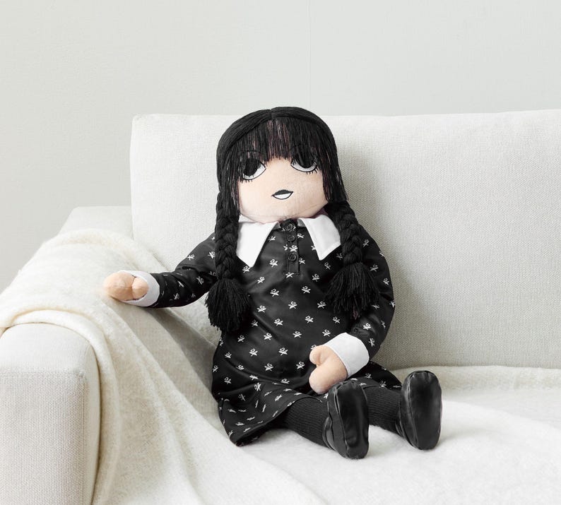 Pottery Barn Wednesday Adams Halloween Large Doll Pillow