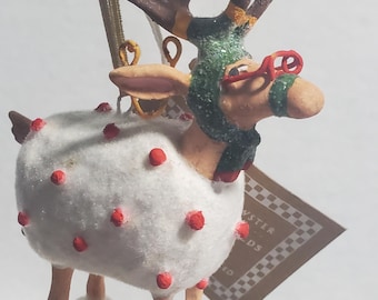 MacKenzie Childs Patience Brewster Dash Away Blitzen Reno NUEVO en caja ¡5" de regalo! ¡con etiqueta de regalo!