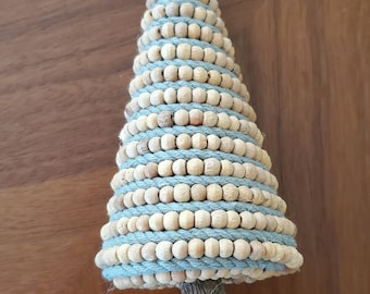 Adorno de cuentas de madera para árbol de Navidad de la granja infantil de MacKenzie, nuevo sin usar, 7"