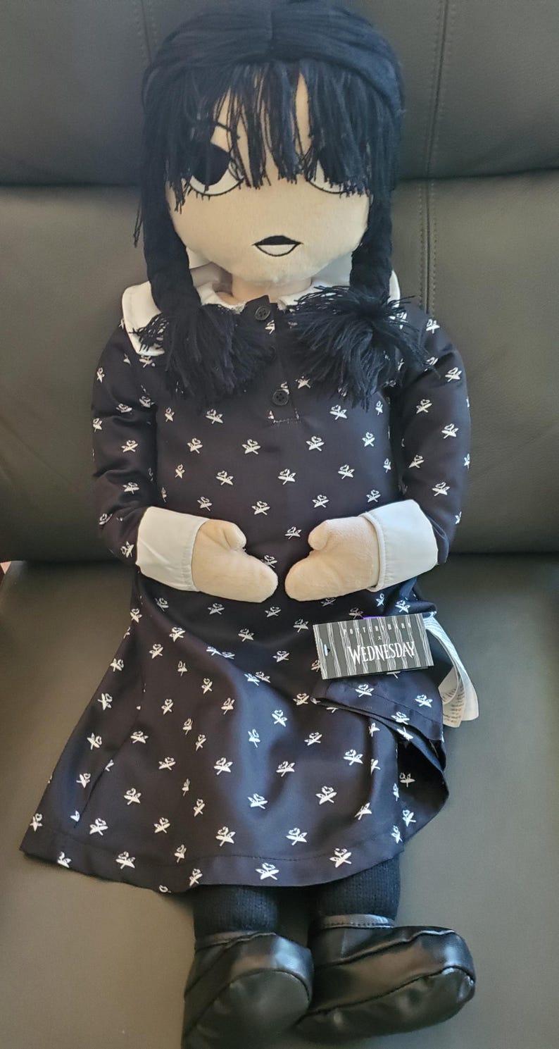 Pottery Barn Wednesday Adams Halloween Large Doll Pillow - Thumbnail 2