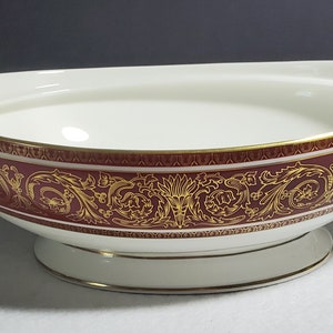 Royal Doulton Buckingham behandelte ovale Gemüseschale ohne Deckel 12 "Griff zum Griff. 7-1/2" im Durchmesser, 3-1 / 4" hoch