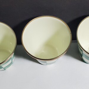 Mackenzie Childs Emerald Check grüner Emaille-Kräutertopf 3er-Set, 3.25 "H 3.5" B 8 oz. NEU! GESCHENK! Bild 4
