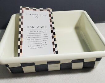 Mackenzie Childa Courtly Check Baking Pan Heavy-gauge steel 8"sq. 2" deep NEW in box! Gift!