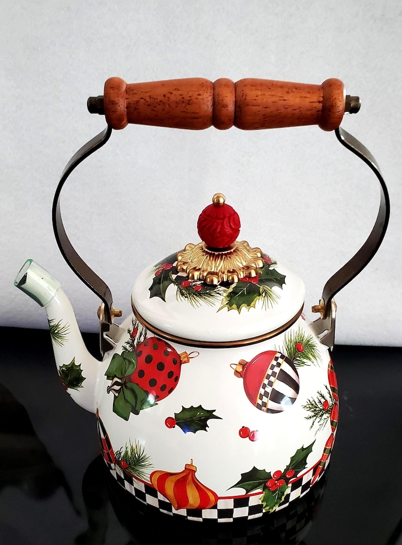 Mackenzie Childs Deck The Halls Tea Kettle - Thumbnail 2