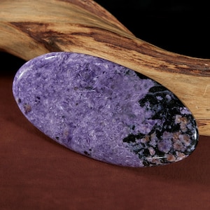 Large Charoite palm stone.Hand-polished Charoite palm stone 83x41mm.