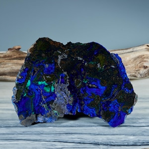 Large Azurite-Malachite high quality polished slab 10x7.5 cm from Kamenushinsky quarry.