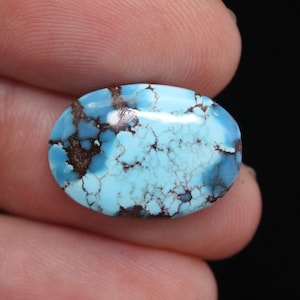 6.2ct Golden Hill Turquoise Cabochon: Natural Kazakhstan Gemstone for Jewelry Making, collectible samples.17x12mm