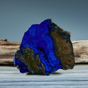 Azurite slice 67x64mm cm from western Siberia.