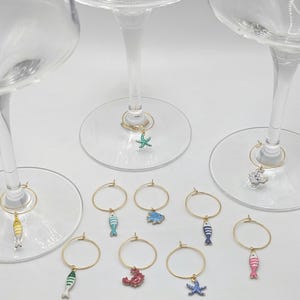 set di 10 segnabicchieri della collezione Ocean