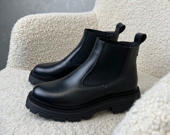 Chelsea boots, Leather boots for women, Black boots, Ankle boots, Fall Boots, Boots, Women Shoes, Shoes for Women