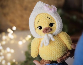 Duckling Crochet Pattern PDF, Plush Amigurumi Toy