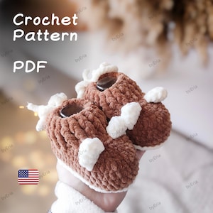 Crochet Pattern PDF - Plush Baby Booties - Baby Slippers Pattern - Crochet Booties Tutorial