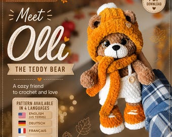 PDF-haakpatroon teddybeer, tutorial pluche amigurumibeer