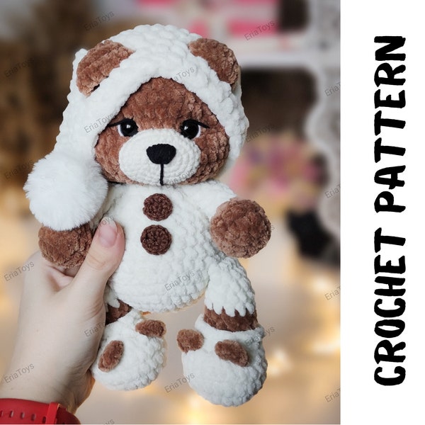 Kuscheliger Teddybär im Pyjama – Häkelanleitung – DIY Sleepy Bear Amigurumi