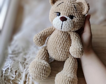 Plush Teddy Bear Crochet Pattern PDF, Amigurumi Toy