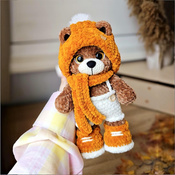 Plush Teddy Bear Crochet Pattern PDF, Amigurumi Toy