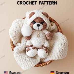 Patrón de osito de peluche en PDF / Tutorial de amigurumi / Patrón fotográfico paso a paso / por Eria