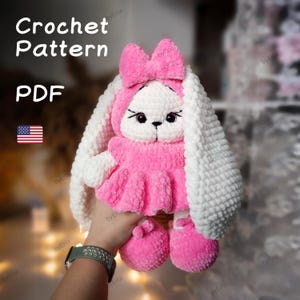Schema uncinetto PDF - Coniglietto di peluche in abito - Schema coniglietto amigurumi - Peluche coniglietto - Schema peluche all'uncinetto