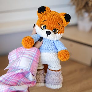 Modèle PDF de renard en peluche au crochet, jouet amigurumi