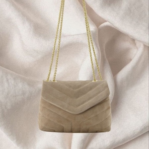 Suede Bag Beige, Beige Leather Bag, Eco-Friendly Leather, Handmade in Italy, Soft, Sustainable, Ethical, Italian Craftsmanship, Gift for Her