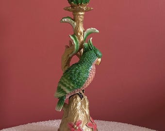 ピンクガラスキャンドルホルダー チューリップ ヴィンテージ フラワー