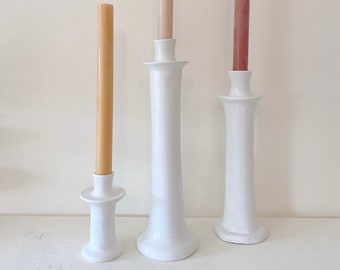 Tadelakt Candle Holder, Off White Tadelakt Candle Holder, Aesthetic Candle Holder, Handmade in Morocco, Neutral White Home Decor, Gift