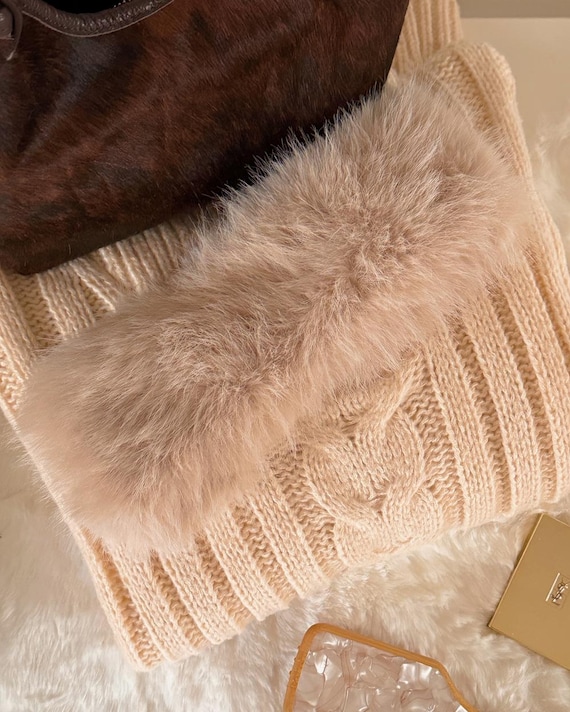 NEW Faux Fur Cream Fur Headband Winter Ski 4505 Ski faux fur headband in white | ASOS main image 2