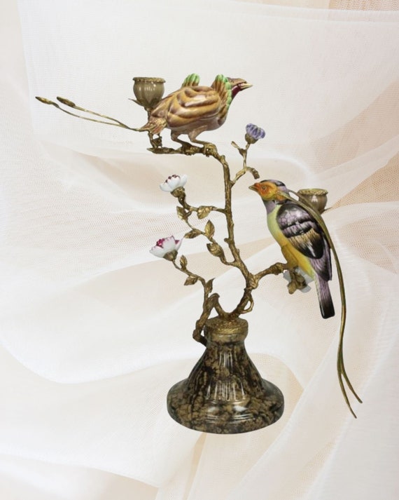 パリ鳥オブジェ　台座付アンティークビンテージ bird of paradise パリ鳥オブジェ 台座付アンティークビンテージ bird of paradise パリ