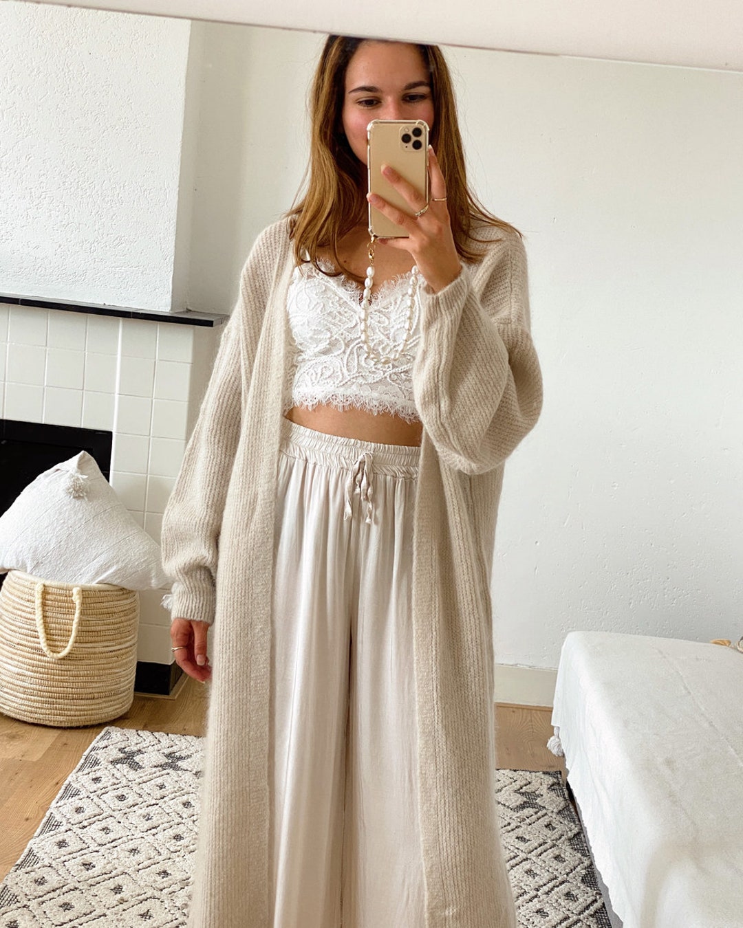 Deer Taupe Beige Cardigan main image 1