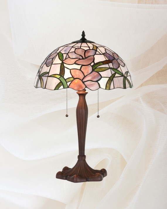 Tiffany Style Lavender Pink Floral Table Lamp, Unique Desk Lamp, Elegant  Lighting, Art Nouveau, Stained Glass, French Country, Provence