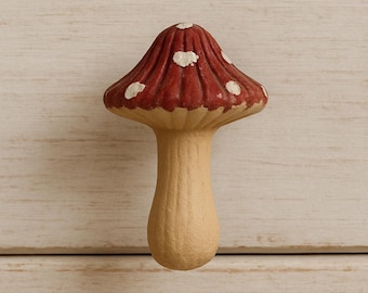 Red Mushroom Drawer Knob, Cabinet Pull, Cottagecore Hardware, Whimsical Furniture Handle, Woodland Home Accent, Cute Kids Room Decor, Gift