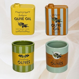 Mediterranean Olive Oil Vase, Olive Planter, French Riviera, Italian Countryside, Tuscan, Aegan, Provencal, Kitchen Decor, Herbs Storage