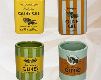 Mediterranean Olive Oil Vase, Olive Planter, French Riviera, Italian Countryside, Tuscan, Aegan, Provencal, Kitchen Decor, Herbs Storage
