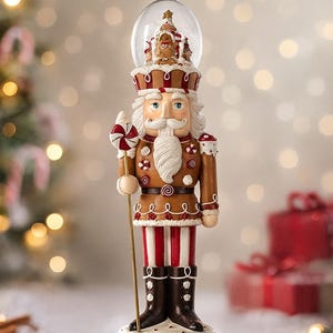 Cascanueces iluminado con música, figura navideña tradicional, decoración festiva, estatua de cascanueces iluminada, regalo de Navidad