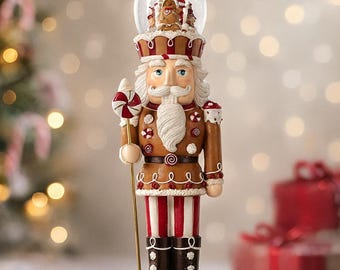 Holiday Light-Up Nutcracker with Music, Traditional Christmas Figurine, Festive Holiday Decoration, Illuminated Nutcracker Statue, Xmas Gift