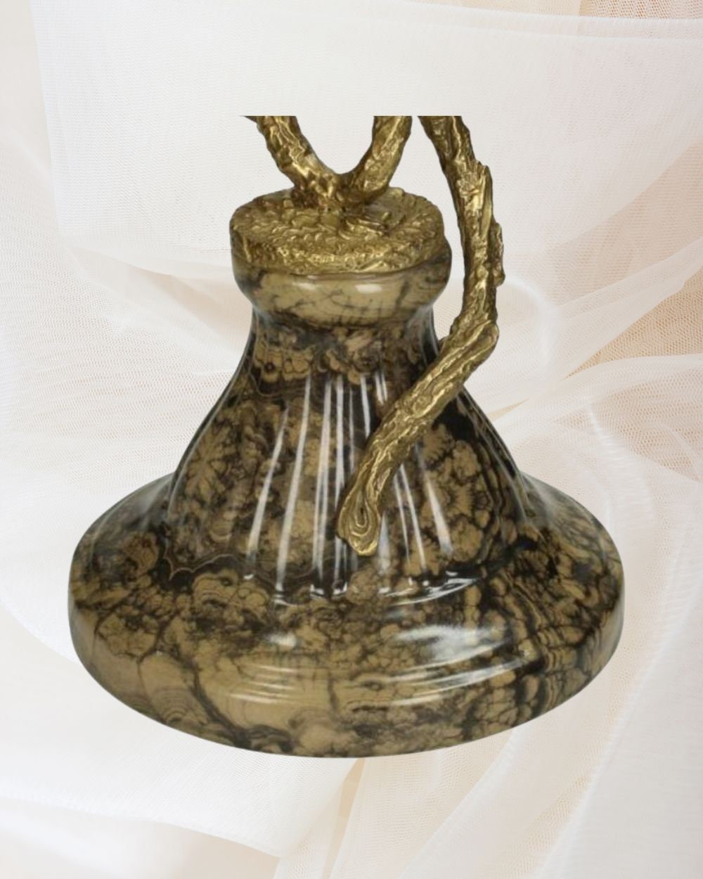 Porcelain Paradise Birds Brass Candle Holder, Bird Candle Holder