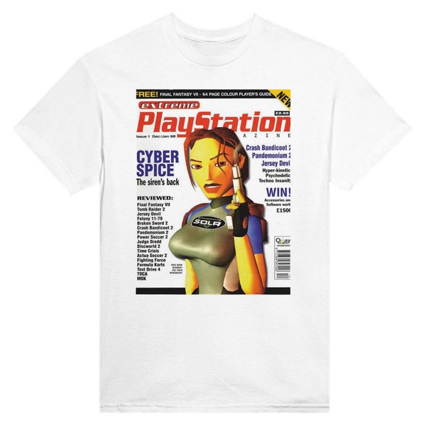 Tomb Raider Lara Croft Playstaion Magazine T-shirt